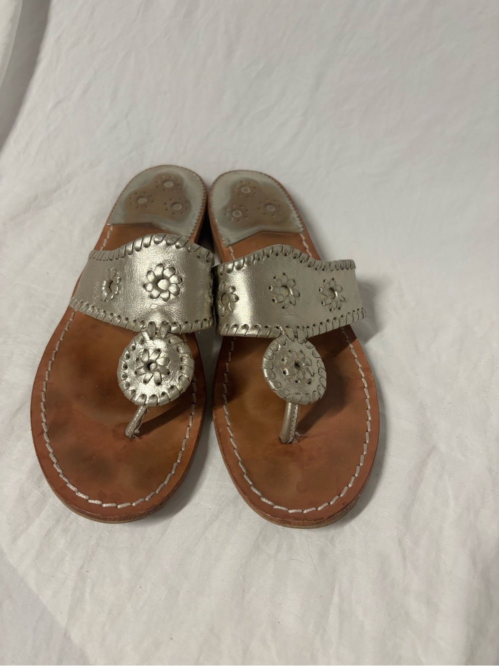 Jack RogersWomen's Metallic Gold Leather Thong Sandals